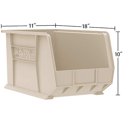 AkroBins 18x11x10 Plastic Storage Bins, Blue, 6-Pack - Akro-Mils 30260, Stackable