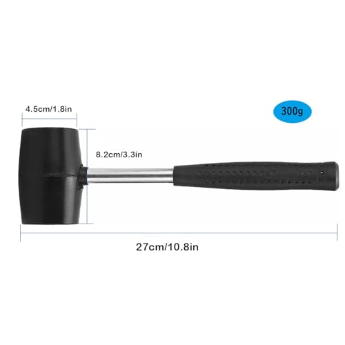 Rubber Mallet 300g Stainless Steel Tube Rubber Handle DIY Hand Tools