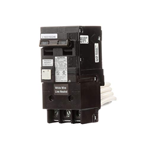 Siemens QF250A Ground Fault Circuit Interrupter Breaker - 50 Amp, 2 Pole, 240V, UL Listed, Self-Test Safety Interrupter