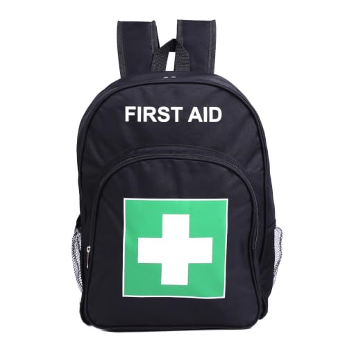 Jipemtra Emergency First Aid Backpack Black Green 16x12x6in for Hiking Camping Travel