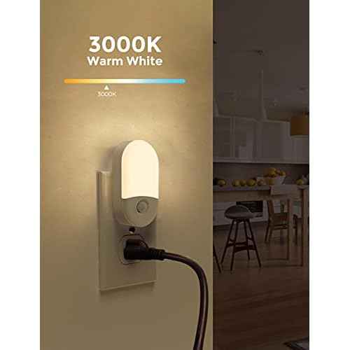 L LOHAS LED Motion Sensor Night Light, 2Pack, Motion Activated Night Light, Night Lights Plug into Wall Motion Sensor, 3000K Warm White, Adjustable Brightness 30/60LM, for Kids Adults Bathroom Bedroom