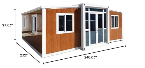 Tiny Expandable Prefab House to Live in 1 Bathroom, 3 Bedrooms & 1 Kitchen- Foldable House, Container Home, Portable House, Tiny House for Small Family, Modular Guest House – 20FT