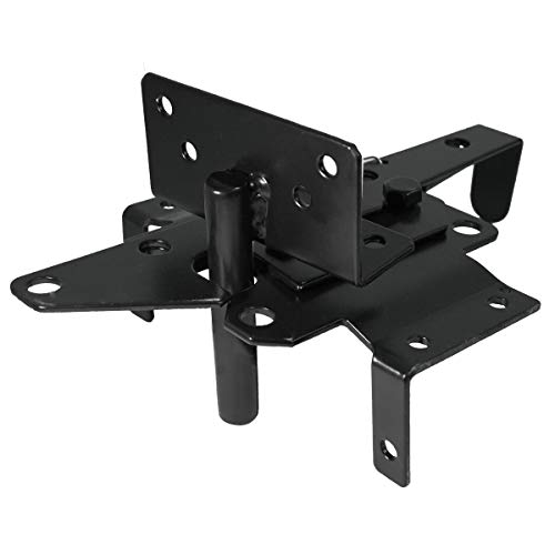 SANKINS Heavy-Duty Self-Locking Gate Latch Black for Wood & Metal Gates
