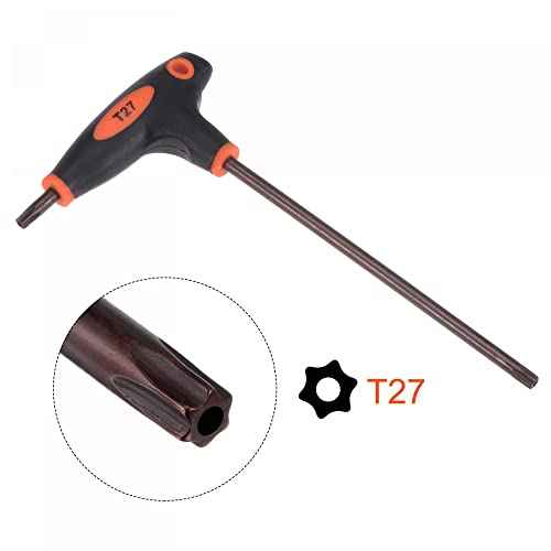 uxcell T27 Anti Tamper Proof Torx Key T-Handle Dual End Wrench, S2 Steel