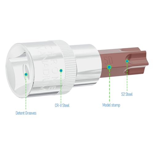 2PCS 3/8" Drive T50 Torx Bit Socket, S2 Steel Bits, Heat Treated CR-V Steel Star Sockets 1.9" Length