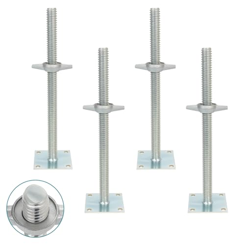 Bularie 18-Inch Adjustable Scaffolding Leveling Jack Set - Heavy Duty Steel