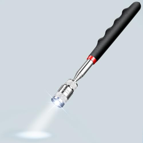 Lasnten Needle and Pin Retriever Telescoping Magnetic Pickup Tool with LED Extends to 31.1" Picks up Metal Sewing Notions Without Bending Over Extendable Magnet Pickup Tool
