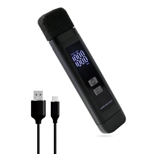 Koparneed Pocket Decibel Meter 30-130 dB with LCD, Max/Data Hold, USB-C Rechargeable