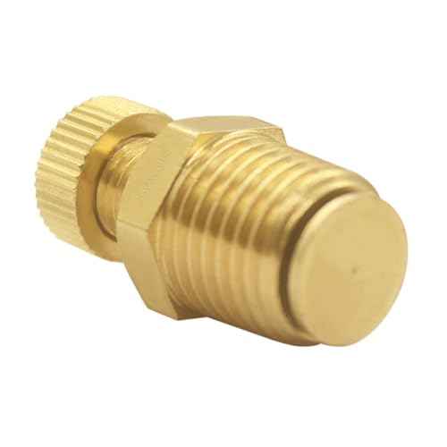 Joywayus 2PCS Brass 1/4" NPT Male Air Compressor Tank Drain Cock External Drain Valve Air Hose Fitting with Knurled Handle