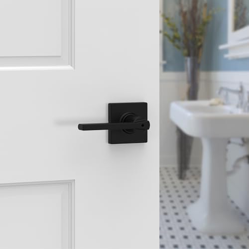Kwikset Casey Privacy Door Lever with Lock - Matte Black, 1 Pack