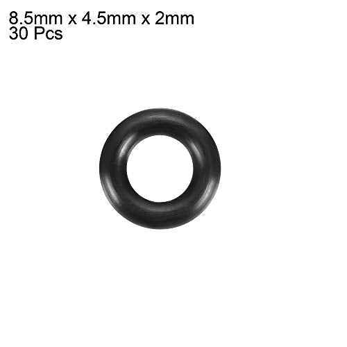 uxcell Nitrile Rubber O-Rings 8.5mm OD 4.5mm ID 2mm Width, Metric Sealing Gasket, Pack of 30