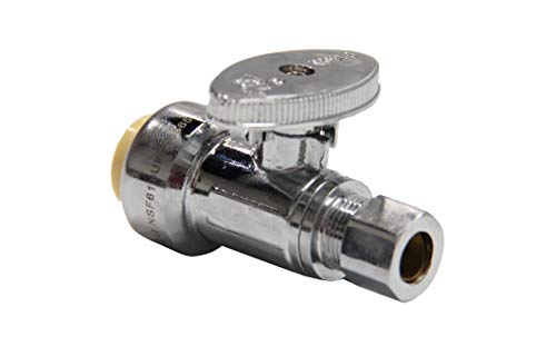 10-Pack EFIELD 1/2'' Push x 3/8'' Compression Straight Stop Valves - Plumbing Fittings