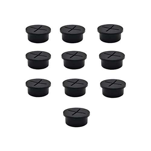 Black 3/4 Inch Cable Grommet 10 Pcs Flexible Wire Rubber Desk Cord Organizer