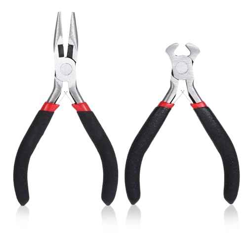 2PCS Zipper Repair Kit - Mini Needle Nose Pliers Zipper Pliers Long Nose Craft Plier, Repair Zippers Pullers End Cutting Plier for Jewelry Making, Nail Puller Tool for Carpenter
