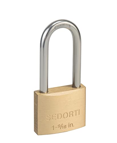 SEDORTI YNBSP140 Heavy Duty Weatherproof Brass & Stainless Steel Padlock, Marine Grade Rustproof Lock for Sheds, Storage & More
