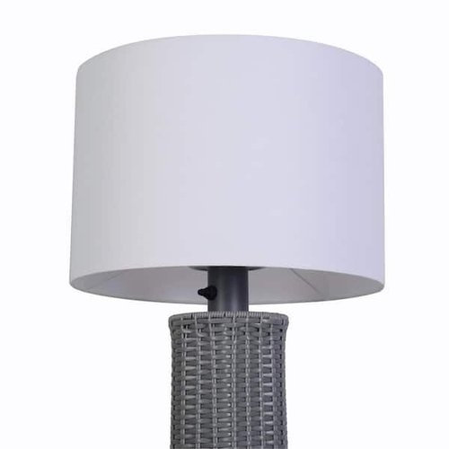 Ceybo 27.5 in. Gray Outdoor/Indoor Table Lamp – Weatherproof Boho Lighting for Patios, Porches, or Living Spaces