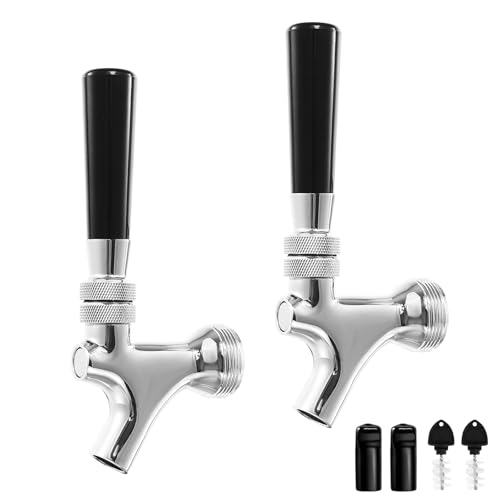 Hilangsan 2Pcs Beer Faucet Keg Tap with Lever Handle – Chrome 3/8" Thread