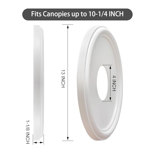 EIFHYT 13-inch White Molded Nylon Ceiling Medallion for Light Fixtures & Fans