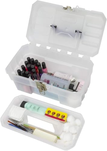 Akro-Mils 14-Inch ProBox Plastic Toolbox with Removable Tray, Steel Latch & Padlock Eye - 14 x 8 x 8 in, Made in USA (1-Pack)
