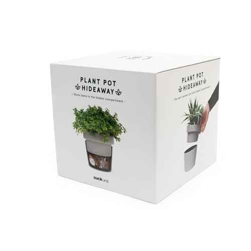 Suck UK Hidden Storage Plant Pot - Key Hider - Hide A Key Planter - Diversion Safe - Fake Plant Secret Storage - Secret Stash - Ceramic Flower Pot Hidden Compartment - Money Hideaway - Cash Box