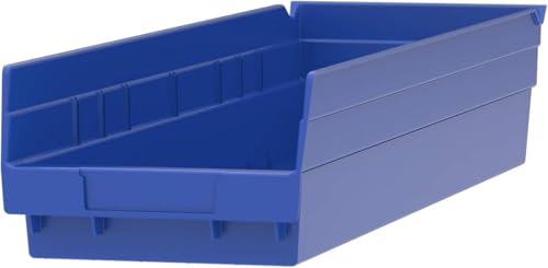 Akro-Mils 30164 Heavy Duty Shelf Bins, 24 x 6.5 x 4, Blue, 6-Pack