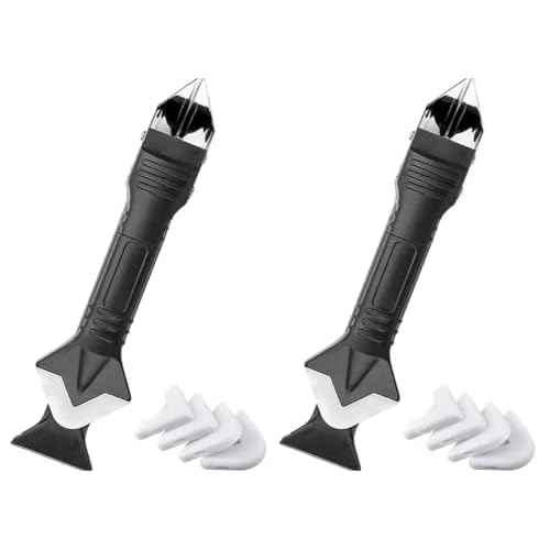 2 Pack 3-IN-1 Caulk Tool for Removal and Application, for Bathroom, Kitchen, Flooring, Windows, Sinks and Frames Seal