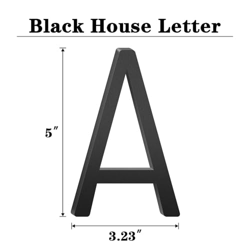 SpNo1-MS 5 Inch Black Aluminum Floating House Letters - Modern Address Sign