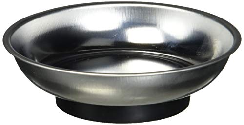 Titan 11061 Mini Magnetic Parts Tray - 4¼" Stainless Steel with Rubber Base