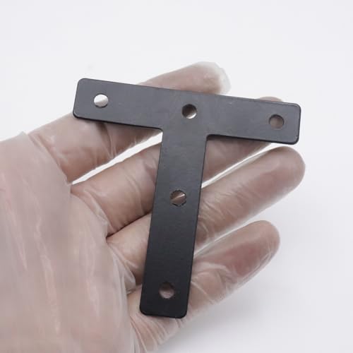Joyangy 80x80mm Black Steel T-Shape Corner Brace 20-Pack for Furniture