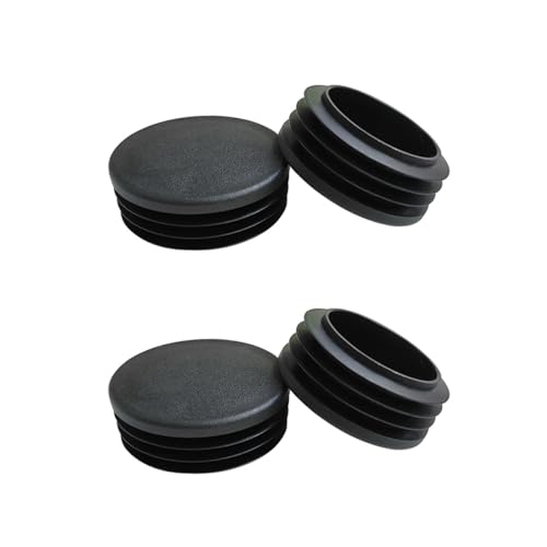 2 Inch Black Plastic Pipe End Cap for 50mm Tubing - 4 Pack