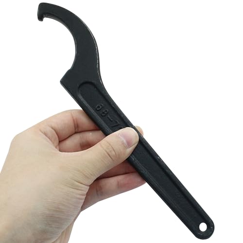 Murtenze C Hook Spanner Wrench for 68-72mm Round Nut, Universal Coilover Spanner Black Adjustment Hook Wrench Tool Carbon Steel