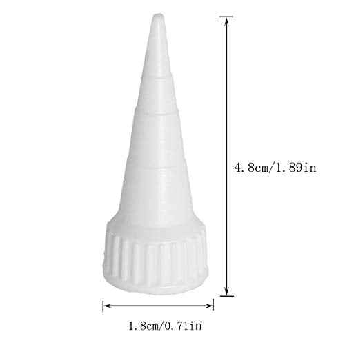 RLECS 20pcs Snip Tip Applicator Adhesive Tube Tips Cap for E6000 Craft Glue 3.7 Ounce Adhesive Tubes, White