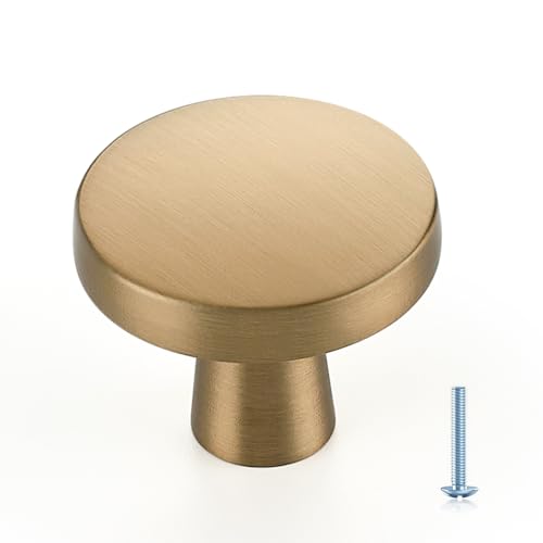 Ravinte Champagne Bronze Cabinet Knobs - Solid Pulls, 30 Pack, Single Hole