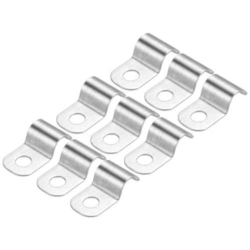 uxcell 40 Pcs Pipe Strap Fit for 1/4in(6mm) 304 Stainless Steel Strap Clamp with 1 Hole for Conduit or Pipe Fixing