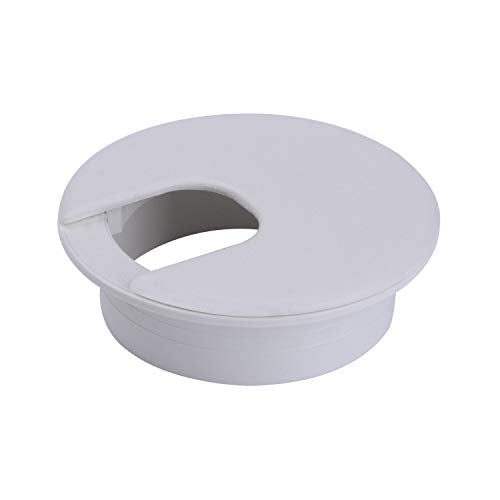 2-Inch White Desk Grommet for Cable Pass Through & Wire Management - 5 Pack