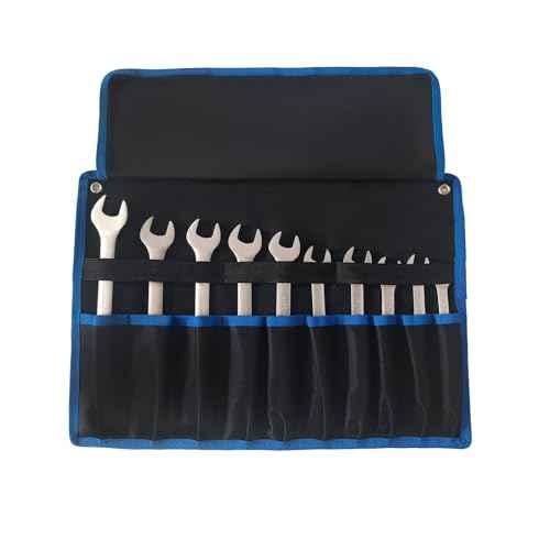 Roll Up Wrench Pouch SAE, Heavy Duty Canvas Tool Wrench Organizer Bag 10+10 Pockets (Only Pouch)