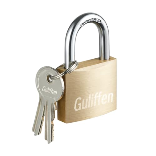 Guliffen Solid Brass Keyed Padlock 1-9/16 in. Lock Body for Sheds, Gates, Toolbox (Variation: 1 in.)
