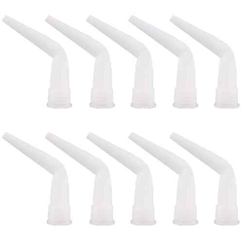 10 Pack Sausage Caulk Gun Angle Nozzle Replacement Curved Caulking Nozzles Tips for Manual Sausage Caulking Gun 10 oz Cartridge Sealants Adhesive Waterproof Caulk & Seal Silicone Sealant