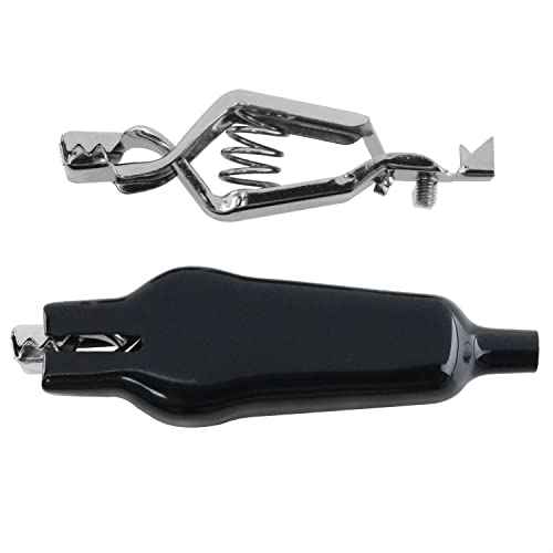 Insulated Alligator Clip 4PCS 20A Black and Red PVC Sheathed Crocodile Clamps Power Clamp Test Clips