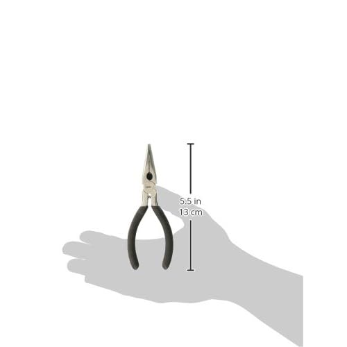 Performance Tool 1105 5-Inch Long Nose Pliers - Heat Treated Alloy Steel, Cushion Grip Handles, Hardened Wire Cutter