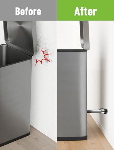 NiHome Stainless Steel Wall Protector for Trash Cans – 2 Pack, No-Drill Mount