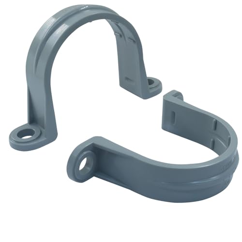 12 Pack 1-1/2 Inch PVC Pipe Strap, 2-Hole Plastic Conduit Clamp Pipe Supports, Durable Pipe Hangers for PVC Pipes/Cables