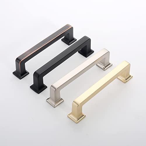 9BUILD 10 Pack Matte Black 5-Inch Cabinet Handles - 128MM Center Hole Kitchen Hardware
