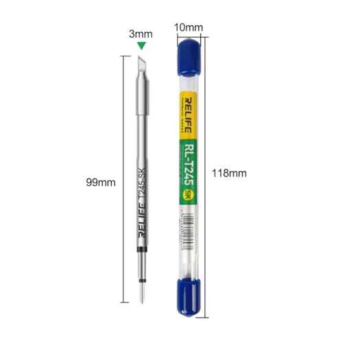 RELIFE RL-T245 Tips Universal C245 Soldering Iron Tip Compatible For Xsoldering T245 Soldering Station GVM T245 Hand