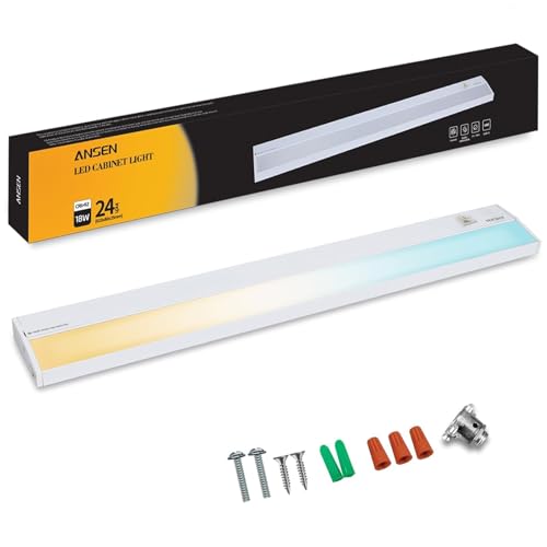 Ansen 24-inch Hardwired LED Under Cabinet Light, Dimmable, 1237lm, 5 Color Temps