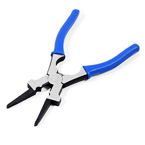 8.5-Inch MIG Welding Pliers with Flat Face Hammer Nozzle Cleaner Multifunction Welding Pliers with Spring Loaded Strong Hand Tools Professional Welding Soldering Tool