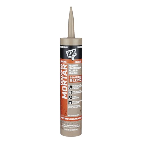 DAP 10.1 Oz Textured Mortar Sealant Beige - Waterproof Elastomeric Filler for Masonry & Concrete