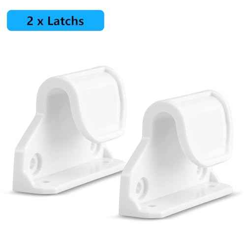 Retractable Baby Gate Replacement Parts, 55" W x 33" H Retractable Baby Gate Extensions (Including 2 x Latches + 2 x Brackets + 1 Set of Screws) for Retractable Gate (White)