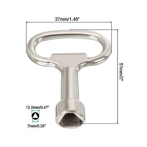 PATIKIL 12.5x7mm Triangle Socket Spanner Key, 3 Pack Electrical Cabinet Gas Water Meter Key for Elevator Lift Door Triangle Panel Lock, Silver