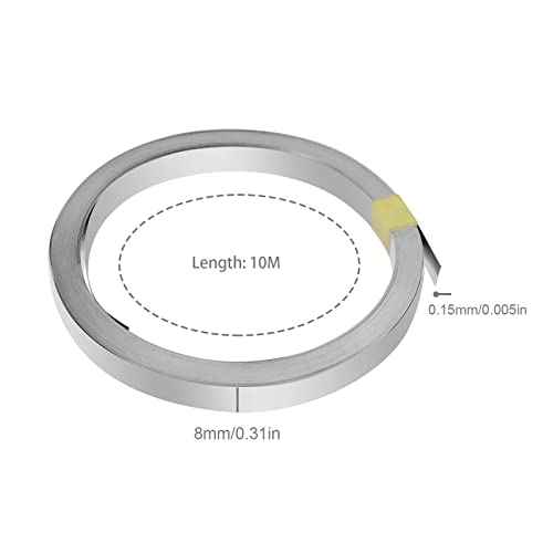 Create idea 2x Nickel Strip 10m Nickel Plated Steel Strip 0.15x8mm Battery Nickel Strip Tape 18650 Soldering Tab for Soldering Li-Po Battery NiMh NiCd Battery and Spot Welding
